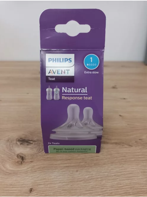 Philips AVENT Natural Response cumi – 2x etetőfej cumisüveghez, 1-es fokozatú extra lassú átfolyással,  0 hónapos kortól, BPA-mentes (SCY961/02 modell) OUTLET termék