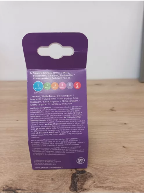 Philips AVENT Natural Response cumi – 2x etetőfej cumisüveghez, 1-es fokozatú extra lassú átfolyással,  0 hónapos kortól, BPA-mentes (SCY961/02 modell) OUTLET termék