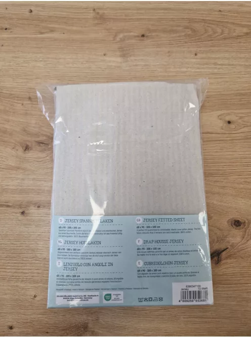 Julius Zöllner Jersey gumis lepedő, 100x100 cm-es járókamatracokhoz, fehér OUTLET termék