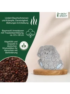   GRÜNSPECHT Wärmezoo melegítő párna, szőlőmag töltet, 100% pamut, elefánt OUTLET termék