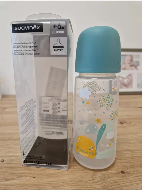 Suavinex cumisüveg 360 ml, 3 hónapos kortól OUTLET termék