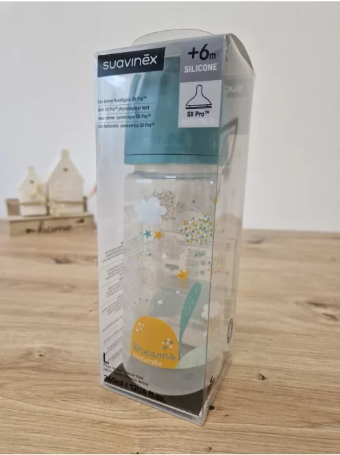 Suavinex cumisüveg 360 ml, 3 hónapos kortól OUTLET termék