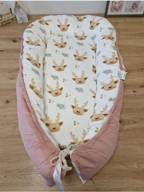 URMYWO babafészek újszülötteknek - 90x50 cm - kézzel készített, kétoldalas kokon100% pamutból OUTLET termék