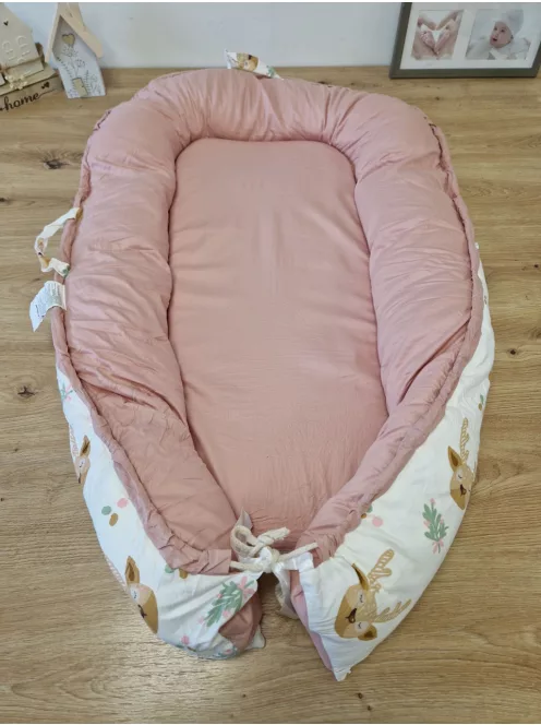 URMYWO babafészek újszülötteknek - 90x50 cm - kézzel készített, kétoldalas kokon100% pamutból OUTLET termék