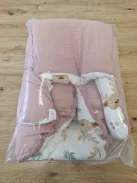 URMYWO babafészek újszülötteknek - 90x50 cm - kézzel készített, kétoldalas kokon100% pamutból OUTLET termék