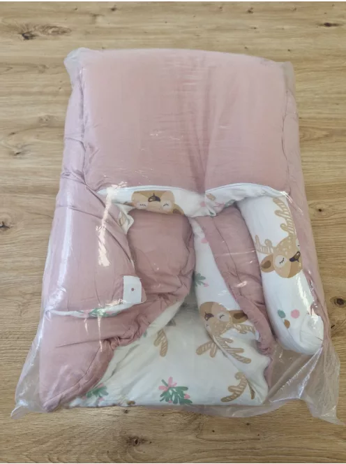 URMYWO babafészek újszülötteknek - 90x50 cm - kézzel készített, kétoldalas kokon100% pamutból OUTLET termék
