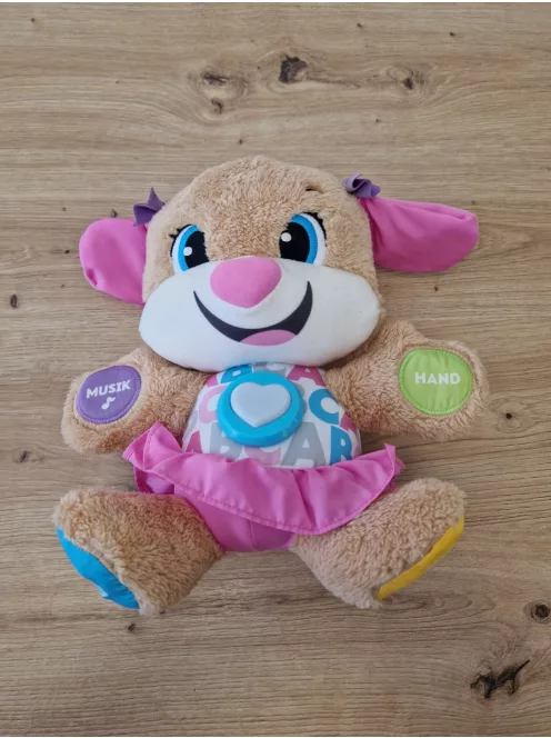 Fisher-Price németül beszélő, éneklő plüssjáték, babajáték 6 hónapos kortól, OUTLET termék