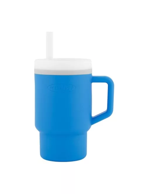 INFANTINO itatópohár kifolyásbiztos szívószállal és kisgyermekbarát füllel,255 ml, óceán OUTLET termék