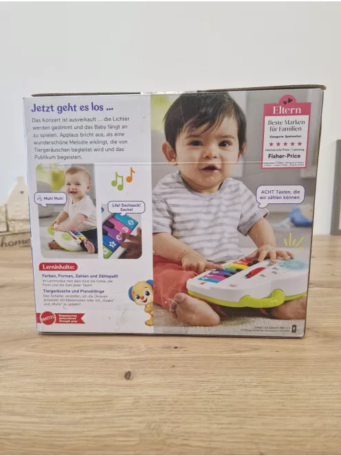 Fisher-Price  világító zongora babajáték, német nyelvű OUTLET termék