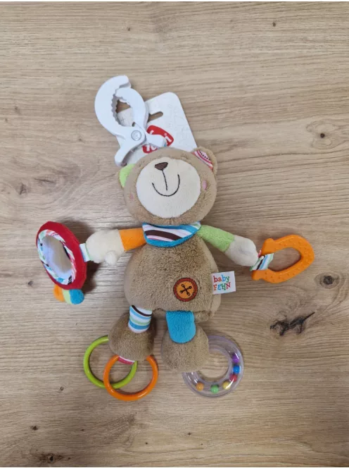 Fehn Activity-Teddy játékállat – készségfejlesztő játék babáknak OUTLET termék