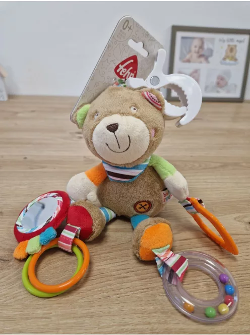 Fehn Activity-Teddy játékállat – készségfejlesztő játék babáknak OUTLET termék