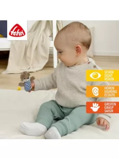   Fehn Theo vidra csörgőbot – plüss fogójáték babáknak, hűséges társ 0 hónapos kortól OUTLET termék