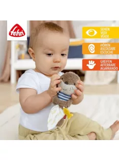  Fehn Theo vidra csörgőbot – plüss fogójáték babáknak, hűséges társ 0 hónapos kortól OUTLET termék