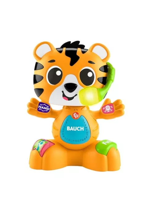 Fisher-Price Beat Bande Lern & Tanz Tiger Justin tanulójáték babáknak és kisgyermekeknek, német nyelvű kiadás OUTLET termék