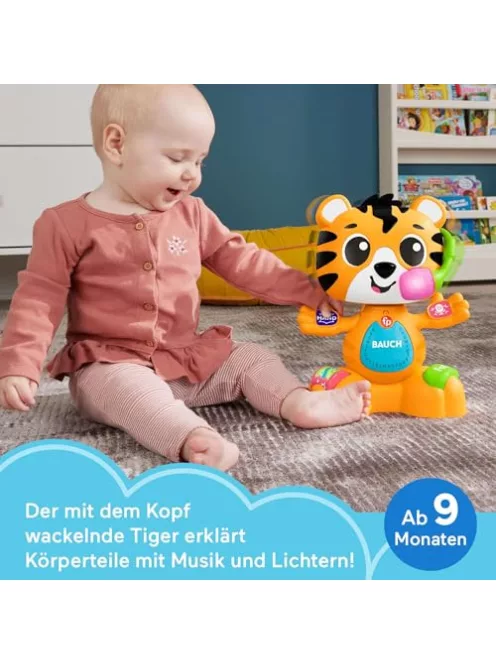 Fisher-Price Beat Bande Lern & Tanz Tiger Justin tanulójáték babáknak és kisgyermekeknek, német nyelvű kiadás OUTLET termék