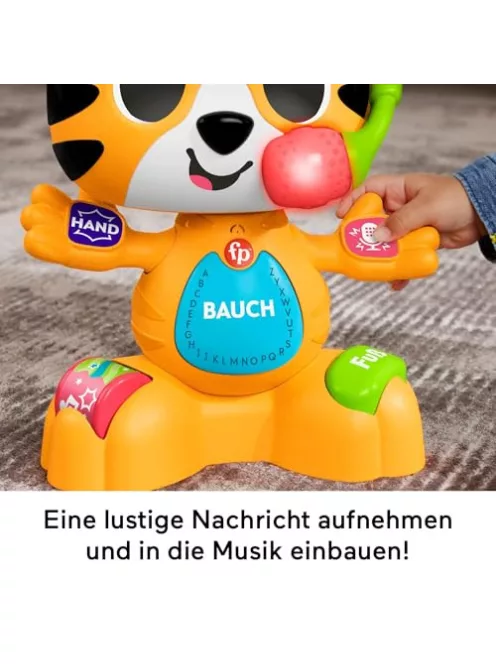 Fisher-Price Beat Bande Lern & Tanz Tiger Justin tanulójáték babáknak és kisgyermekeknek, német nyelvű kiadás OUTLET termék