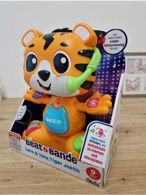 Fisher-Price Beat Bande Lern & Tanz Tiger Justin tanulójáték babáknak és kisgyermekeknek, német nyelvű kiadás OUTLET termék
