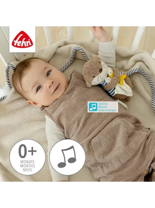 Fehn Mini zenélő felhúzhatós plüss játék, 0 hónapos kortól OUTLET termék