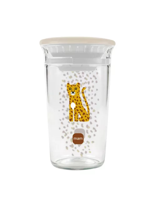 MAM Easy to Drink Cup 360° tanulópohár 290 ml, 8 hónapos kortól, Leopard mintás OUTLET termék