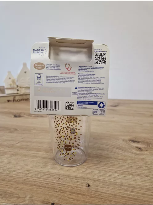 MAM Easy to Drink Cup 360° tanulópohár 290 ml, 8 hónapos kortól, Leopard mintás OUTLET termék
