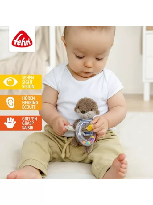Fehn vidra csörgőgyűrű, csörgő és tapintós fogójáték babáknak OUTLET termék