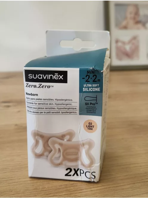 Suavinex  Zero újszülött cumi, 2 db, fiziológiás SX Pro cumitesttel,-2 hó OUTLET termék