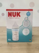 NUK Perfect Match cumisüveg  3+ hó, 260 ml hőérzékelős,szivárvány, 4 darabos szett OUTLET termék