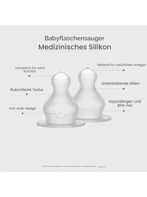 BIBS 2 darabos etetőcumi Szilikon, 6+ hó, antikólikás, kerek cumiformával – szilikon OUTLET termék