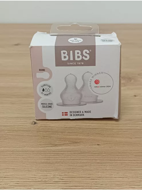 BIBS 2 darabos etetőcumi Szilikon, 6+ hó, antikólikás, kerek cumiformával – szilikon OUTLET termék