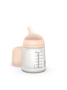 Suavinex Zero Zero anti-kolik cumisüveg lassú folyású szilikon etetőcumival (S), 0 hónapos kortól, újszülötteknek, 180 ml OUTLET termék