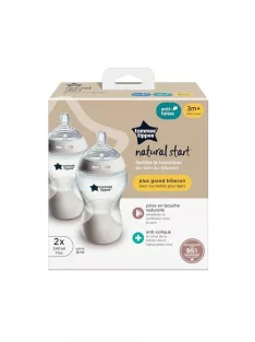   Tommee Tippee cumisüveg, Natural Start kólika elleni cumisüveg, 340 ml, 2 db-os db, önsterilizáló, OUTLET termék