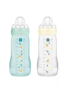   MAM Easy Active cumisüveg 6+ hónap, ( 2 x 330 ml) – szilikon etetőcumival, ultragyors X-es folyással, OUTLET termék