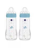 MAM Easy Active cumisüveg 2 x 330 ml, 4+ hónapos kortól, 2-es méretű etetőcumi, elefánt OUTLET termék