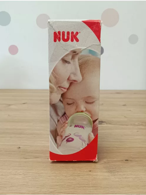 NUK Kiddy Cup kisgyermek itatópohár, 12+ hó, 300 ml, Kifolyásgátló, megerősített ivószelep, Csipesz és védőkupak, Sárga OUTLET termék