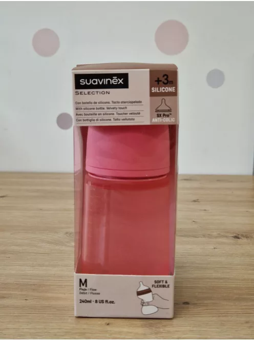 Suavinex cumisüveg SX Pro szimmetrikus etetőcumival, közepes folyású (M), OUTLET termék