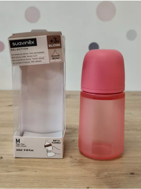 Suavinex cumisüveg SX Pro szimmetrikus etetőcumival, közepes folyású (M), OUTLET termék