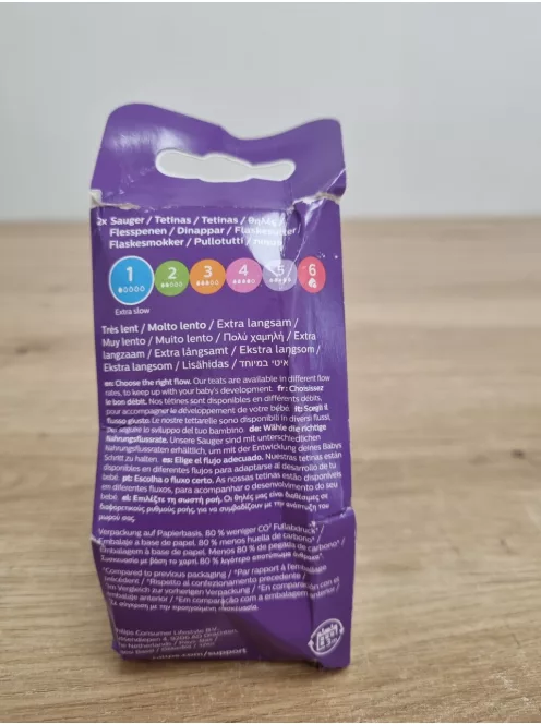 Philips AVENT Natural Response etetőcumi – 2 db-os  1-es folyáserősség 0 hó kortól, OUTLET termék