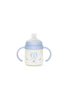 Suavinex itatópohár világító effekttel, csőrös pohár babáknak AntiColic szeleppel, 150 ml, +6 hó, kék OUTLET termék