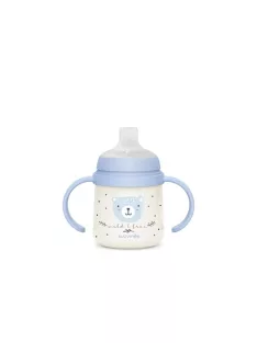   Suavinex itatópohár világító effekttel, csőrös pohár babáknak AntiColic szeleppel, 150 ml, +6 hó, kék OUTLET termék
