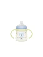 Suavinex itatópohár világító effekttel, csőrös pohár babáknak AntiColic szeleppel, 150 ml, +6 hó, kék OUTLET termék