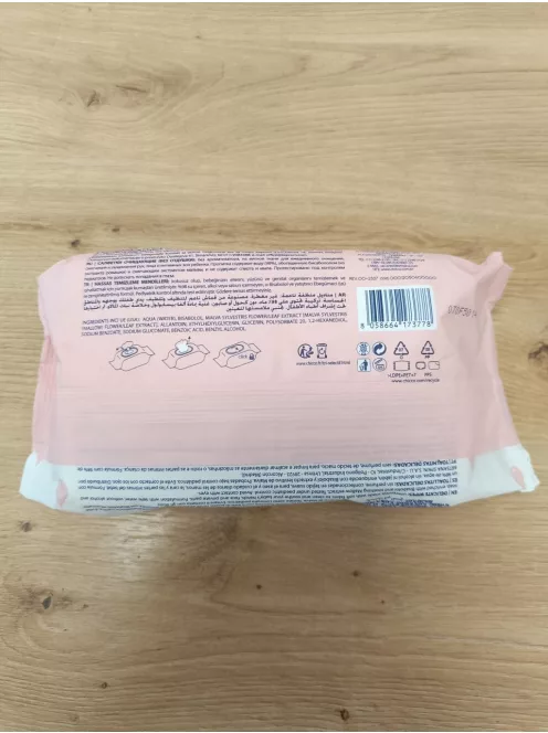 Chicco popsitörlő kattintós fedéllel, alkoholmentes, érzékeny bőrre 72 db OUTLET termék