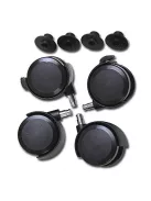 babybay parketta kerékkészlet / kerekek minden babybay modellhez / szülői ágy mellé helyezhető kiságyból kerekes kiságy (fekete) (1 darabos csomag) OUTLET termék