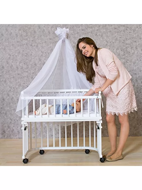 babybay parketta kerékkészlet / kerekek minden babybay modellhez / szülői ágy mellé helyezhető kiságyból kerekes kiságy (fekete) (1 darabos csomag) OUTLET termék