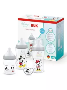   NUK Perfect Match cumisüveg és cumi ajándékszett újszülötteknek, 0–6 hó, 4 db OUTLET termék