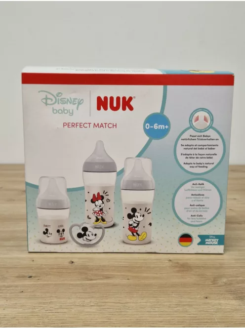 NUK Perfect Match cumisüveg és cumi ajándékszett újszülötteknek, 0–6 hó, 4 db OUTLET termék