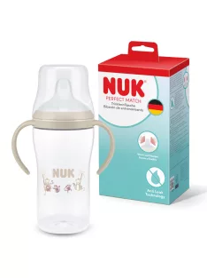   NUK Perfect Match itatópalack  6+hó 260 ml  kifolyásmentes itatópohár, majom mintás 1 db OUTLET termék