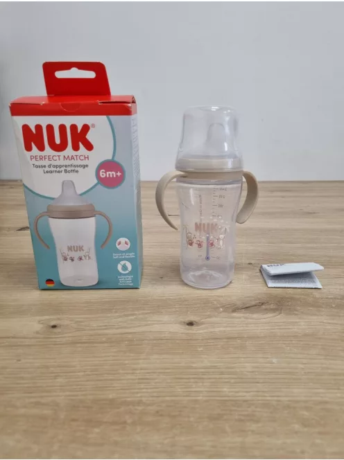NUK Perfect Match itatópalack  6+ hónap 260 ml  kifolyásmentes itatópohár,majom mintás | 1 db OUTLET termék