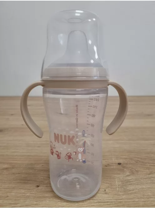 NUK Perfect Match itatópalack  6+ hónap 260 ml  kifolyásmentes itatópohár,majom mintás | 1 db OUTLET termék