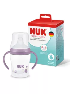   NUK Perfect Match ivástanuló cumisüveg  6+ hó, 150 ml  kifolyásmentes itatópohár, víziló 1 db OUTLET termék