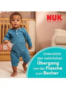   NUK Perfect Match ivástanuló cumisüveg  6+ hó, 150 ml  kifolyásmentes itatópohár, víziló 1 db OUTLET termék